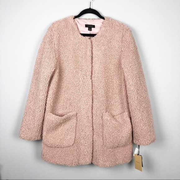 Halogen Pink Teddy Coat Size XL - Picture 7 of 8
